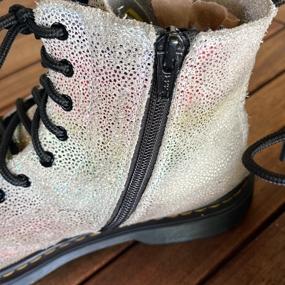 Dr. Martens , 1460 Pascal Y, rainbow iridescent combat boots. Lace up, Zip. - Picture 6 of 14